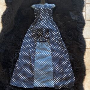 Band of Gypsies Navy and White Polka Dot romper Dress